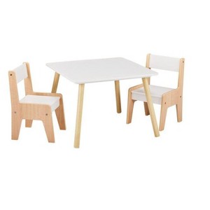 Karl Home 23.6 In. MDF Wooden Kids Table And Chairs Set In White - 1 of 4