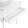 Resenkos Modern Corner Makeup Vanity Desk with Large Storage, LED Mirror & Stool, Brightness Adjustable, White - 4 of 4