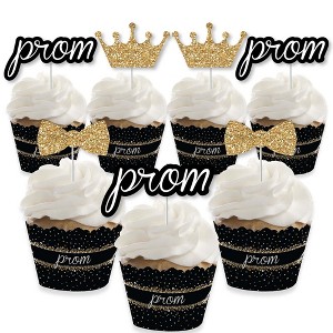 Big Dot of Happiness Prom - Cupcake Decoration - Prom Night Party Cupcake Wrappers and Treat Picks Kit - Set of 24 - 1 of 4