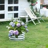LuxenHome 24in Round Galvanized Steel Raised Garden Bed Planter Silver - 4 of 4