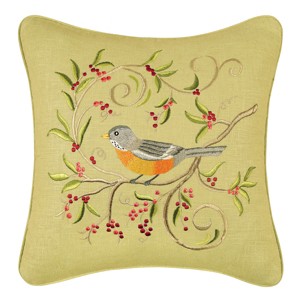 C&F Home 16" x 16" Bird On Green Feather Down Throw Pillow - 1 of 3