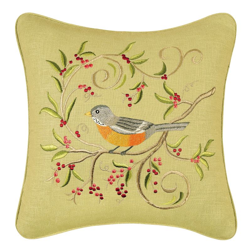 C&F Home 16" x 16" Bird On Green Feather Down Throw Pillow, 1 of 4