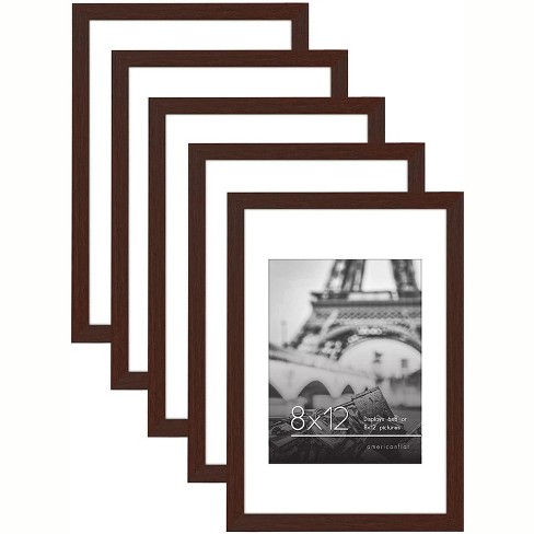 Americanflat 8x12 Picture Frame In Mahogany - Displays 6x8 With Mat And ...