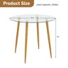 Tangkula Leisure Coffee Table Round Glass Dining Table w/ Metal Legs Kitchen Living Room - 4 of 4