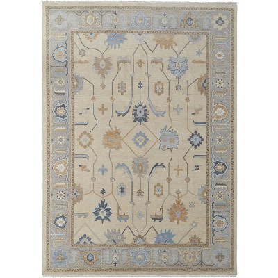 Karina Transitional Floral & Botanical Ivory/Blue/Tan Area Rug