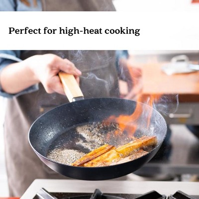 Alva Forest 8" Nonstick Carbon Steel Frying Pan with Acacia Handle