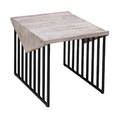 Sandra Wood Corner Table Natural Gray - Boraam