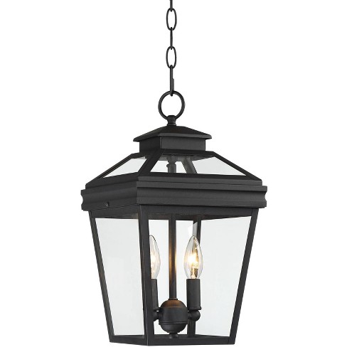 John Timberland Stratton Street Rustic Outdoor Hanging Light Textured Black Lantern 16 1/2" Clear Glass for Post Exterior Barn Deck House Porch Yard - image 1 of 4