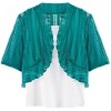 Collections Etc Lightweight Pointelle Cascade Knit Shrug - 2 of 4