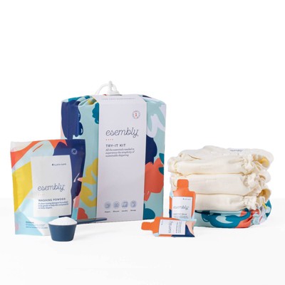 Image of Esembly Cloth Diaper Try-It Kit Reusable Diapering System - Size 2 - Pom Pom Party