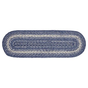 Great Falls Blue Jute Stair Tread Oval Latex 8.5x27 VHC Brands - 1 of 3