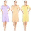 JEFFRICO 3 Pack House Dresses for Women with Pockets - Lightweight Breathable Short Sleeve Zipper Front Nightgowns - Dusters - 2 of 4