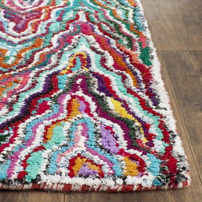Handmade Multicolor Wool and Cotton Tufted Rectangular Area Rug 4' x 6'
