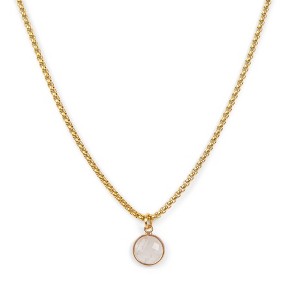 Gold Plated White Quartz Stone Pendant Necklace | ETHICGOODS - 1 of 4