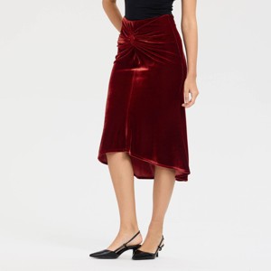 Women's Velvet Twist Midi Pull-On Skirt - A New Day™ - 1 of 4