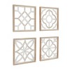 Set of 4 Wood Geometric Beaded Wall Decors White - Olivia & May: Farmhouse Style, Carved Art, Vertical Display - 3 of 4