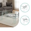 Lirago Rectangle Clear Tempered Glass 2-Tier Coffee Table-Modern Living Room Storage Center with Sleek Geometric Design 21.65"Wx39.37"Lx17.71"H - 4 of 4