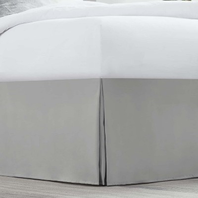Light Gray Polyester Queen Split Corner Bedskirt