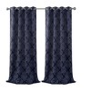 Kate Aurora 2 Pack Delaney Room Darkening Damask Print Grommet Curtain - 2 of 4