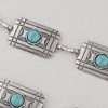 Anna-Kaci Women's Waist Chain Belt with Rectangular Links and Turquoise Stone Accents - 3 of 4