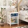 FONTOI 26.7"H Nightstand with Open Storage Shelf, Wood Nightstand with Drawer and Shelf, Bedside End Table for Kids' Room Bedroom Nursery - 2 of 4