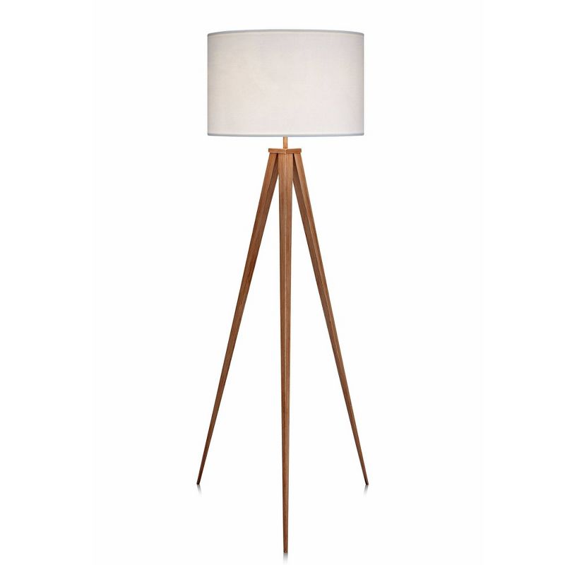 Teamson Home 61.81&#34; Postmodern Tripod Floor Lamp with Drum Shade Natural/White, 1 of 12
