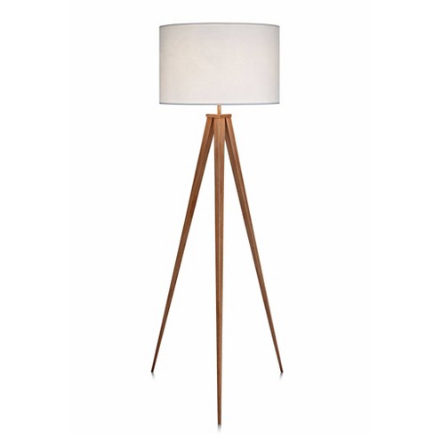 60" Allora Mid-century Modern Tripod Floor Lamp With Drum Shade White/brown  - Teamson Home : Target