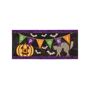 Evergreen Spooky Lights Sassafras Indoor Outdoor Switch Doormat 1'10"x22" - 1 of 4