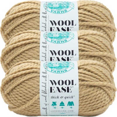 (3 Pack) Lion Brand Wool-Ease Thick & Quick Yarn - Peanut