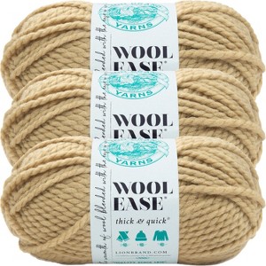 (3 Pack) Lion Brand Wool-Ease Thick & Quick Yarn - Peanut - 1 of 3