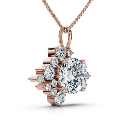 Pompeii3 1.50Ct Diamond Pendant 14k Gold Women's 18" Necklace Lab Created
