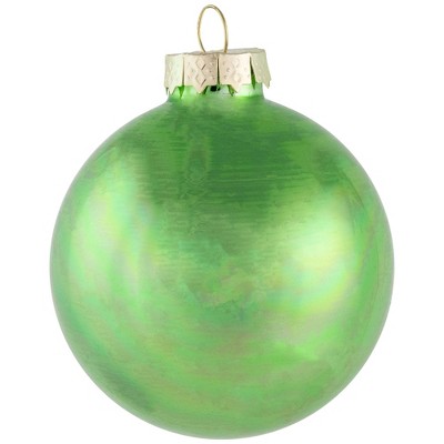 Kiwi Green Shiny and Matte Glass Ball Ornament Set