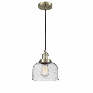 Bell - 1 Light Cord Hung Mini Pendant In Industrial Style-10 Inches Tall and 8 Inches Wide - 1 of 1