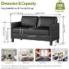 TYBOATLE Faux Leather Sofa 2 Set, Living Room Upholstered Sofa Couch, Mid Century Modern Couch Set with Wooden Legs for Living Room, Bedroom, Office - 2 of 4