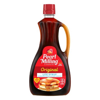 Pearl Milling Company Lite Pancake & Waffle Syrup Original, 24 fl oz Bottle, Pack of 2