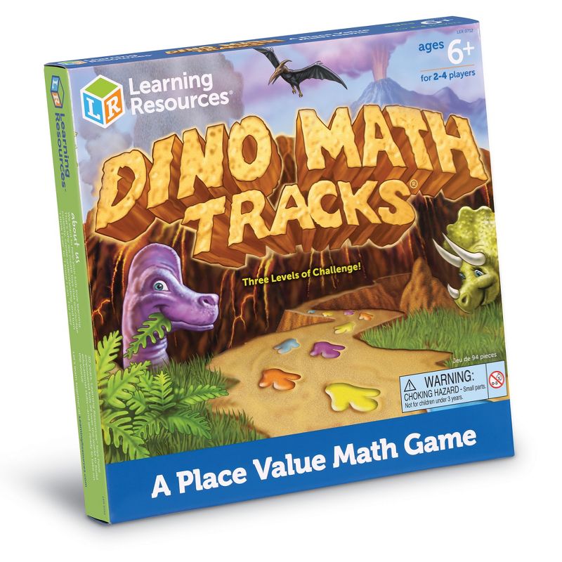 Learning Resources Dino Math Tracks Game - Ages 6+ Addition and Subtraction Dinosaur Game, Kindergarten Math Games, Board Games for Kids, 5 of 7