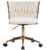 CAVINAS Adjustable Height Office Chair,Desk Chair Ergonomic Office Chair with Wheels for Living Room,Bedroom,Vanity - 2 of 4