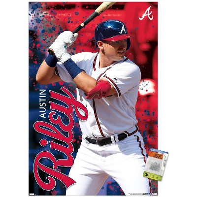 Trends International MLB Atlanta Braves - Ronald Acuña Jr 20 Unframed Wall  Poster Print Clear Push Pins Bundle 22.375 x 34