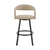Armen Living Ramona Swivel Barstool Beige and Black 30 in Seat Height - 3 of 4