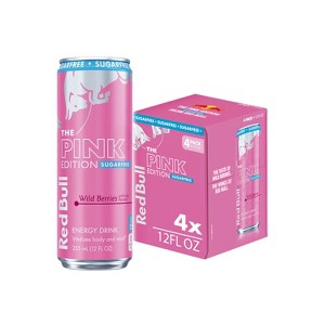 Red Bull Sugarfree Pink Edition Energy Drink - 4pk/12 fl oz Cans - 1 of 4