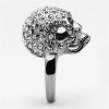 Slickblue Women’s Polished Stainless Steel Ring with Clear Crystals, Skull Design with Gems, No Plating, Size 5-10 - 4 of 4