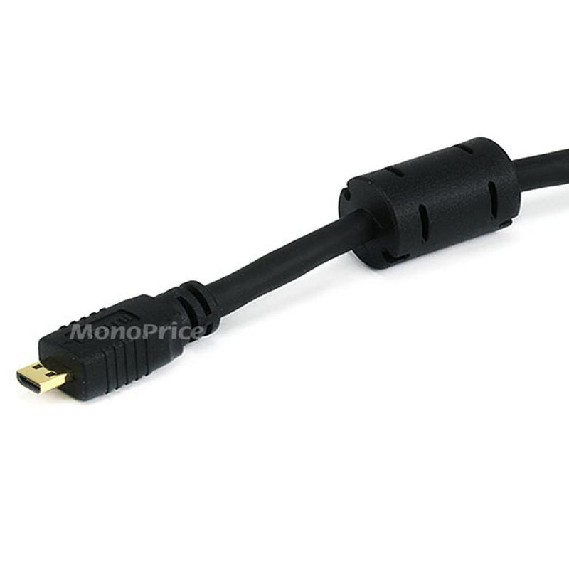 Monoprice High Speed HDMI Cable - 3 Feet - Black | With HDMI Micro Connector, 4K @ 24Hz, 10.2Gbps, 34AWG, 4 of 5