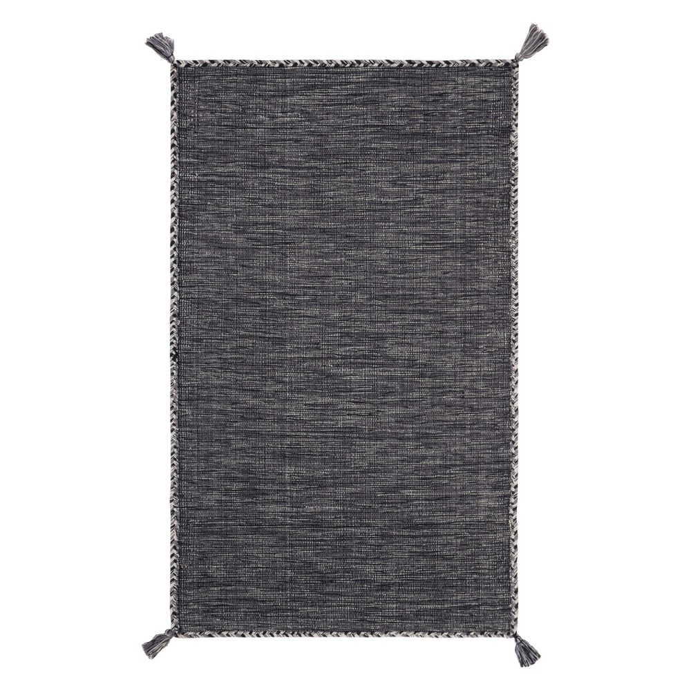3'x5' Dona Solid Woven Rug Gray/Black - Safavieh