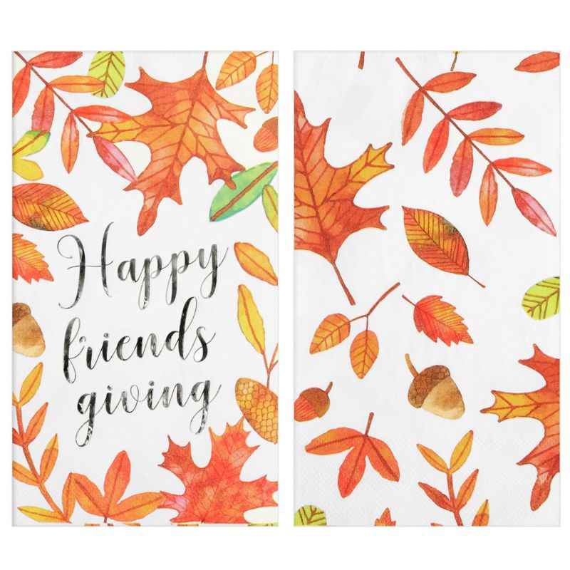 Sparkle and Bash 50-Pack White Thanksgiving Paper Napkins for Friendsgiving Party, 7.9x4.4 in, 4 of 8