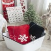 SEVOBAL Party Decorations and Accessories Set of 2 Black Velvet Pillows with Embroidered Joy and Snowflake for Holiday, Black White, 29.5"*4.22"*4.32" - 3 of 4