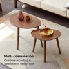 Lyngins Mid-Century Modern Oval Coffee Table, Pebble Shaped Coffee Table, Solid Oak Center Table with Staggered Design, Living Room Table Low Table - 4 of 4