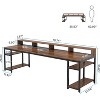 GDFStudio Kiera Industrial Office Desk with Storage Shelves - 3 of 4
