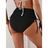 Eomenie Women's High Waisted Swimsuit Bottom Tummy Control Ruched Bikini Bottoms Side Tie Bathing Suit Swim Bottom - 2 of 3