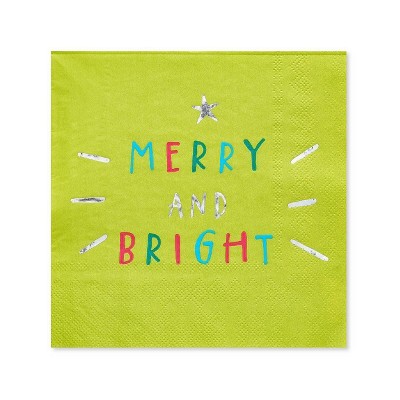 20ct Christmas Making Spirits Bright Beverage Napkin - PAPYRUS