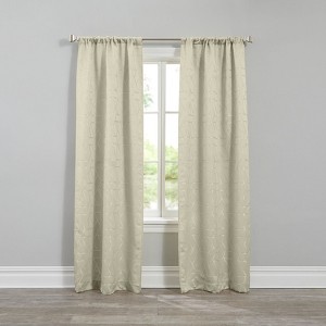 BrylaneHome Geo Stud Jacquard Rod-Pocket Panel Pair - 1 of 1
